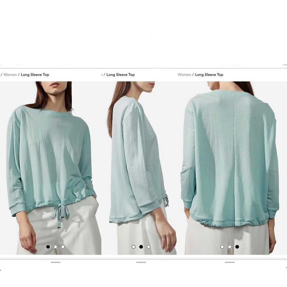 Uchuu Adjustable Waist Long‎ Sleeve Drape Top in Sage Sz 1 / Small / Sz 4-6